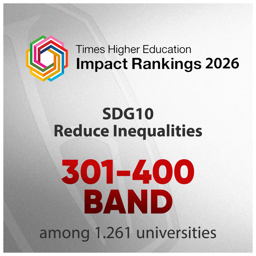 Times Higher Education Impact Rankings 2026 SDG 10 Eşitsizliğin Azaltılması alanında görseli