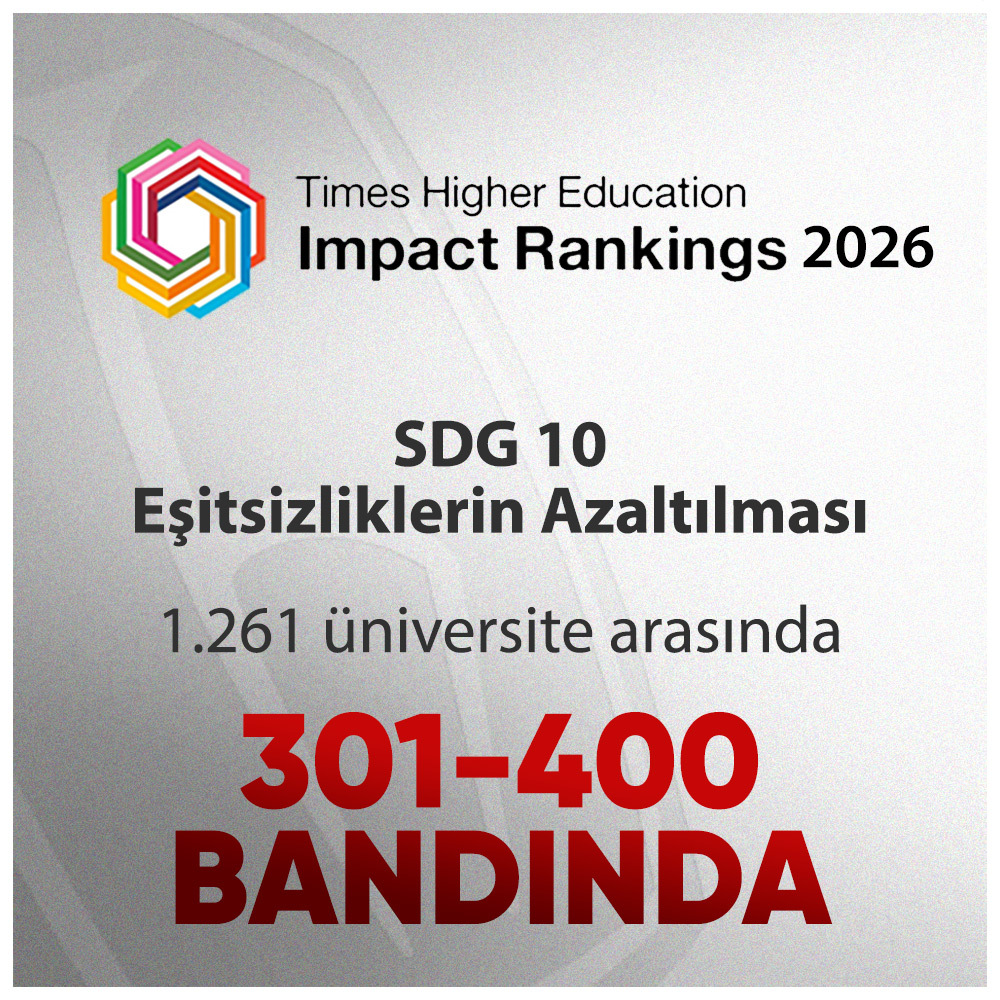 Times Higher Education Impact Rankings 2026 SDG 10 Eşitsizliğin Azaltılması alanında görseli